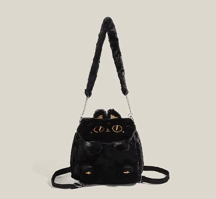 Anderson Cat Embroidered Plush Backpack