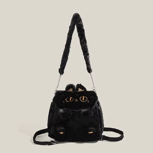 Anderson Cat Embroidered Plush Backpack