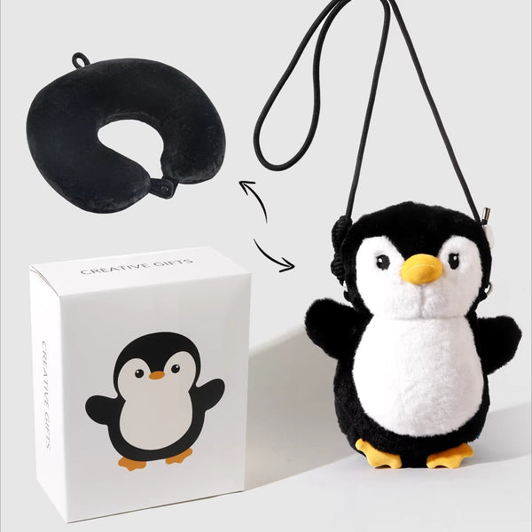 Transforming Penguin Plush and Travel Neck Pillow