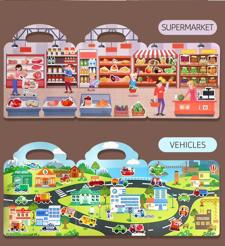 Reusable Travel Sticker Book Activity Kit