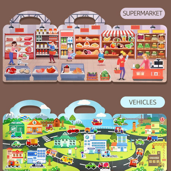 Reusable Travel Sticker Book Activity Kit