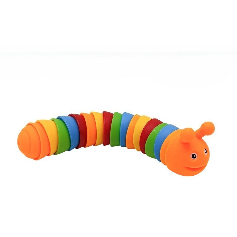 Colorful toy caterpillar on a white background