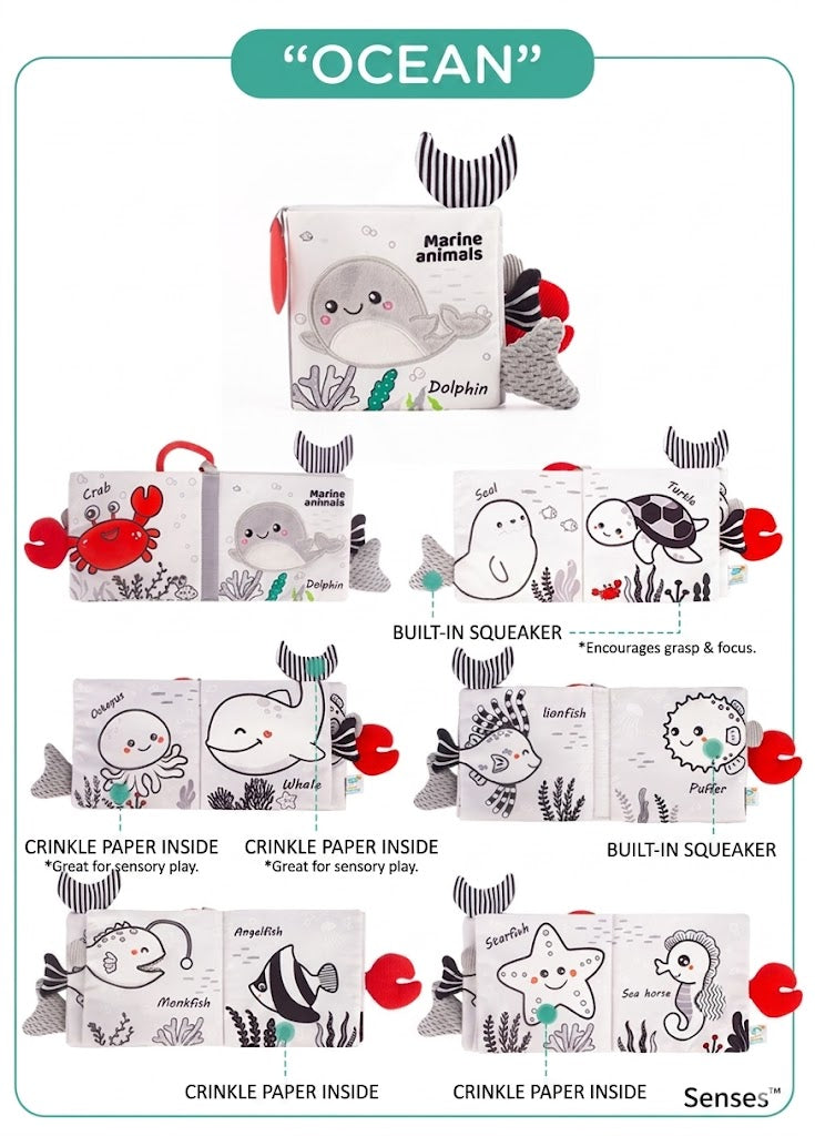 Baby Black & White Sensory Soft Cloth Book
