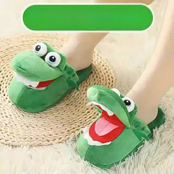 Chomping Crocodile Plush Slippers