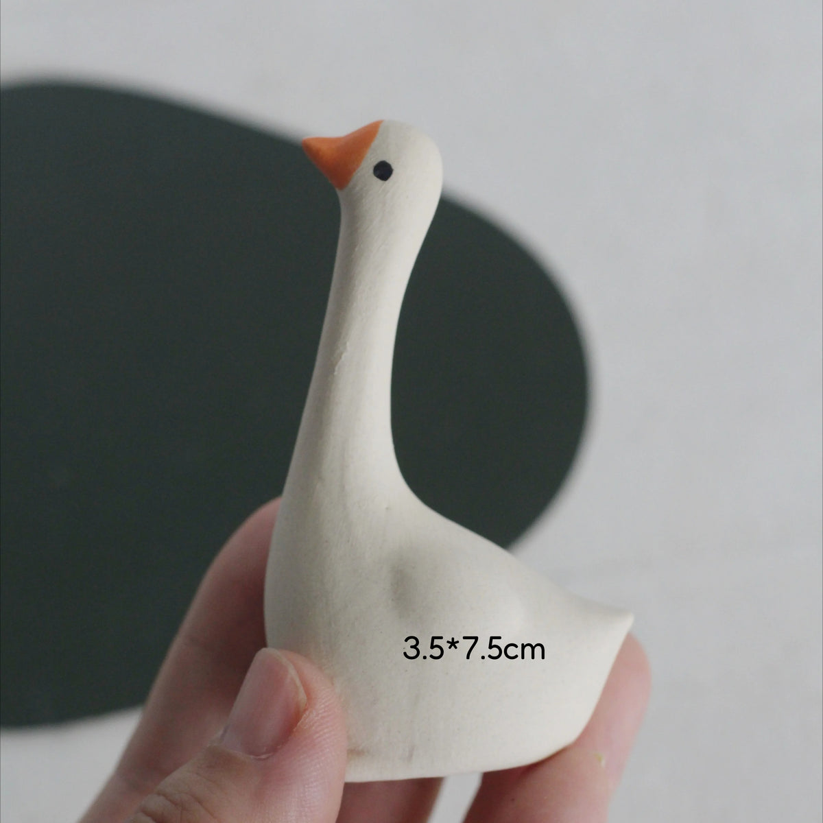 Miniature Hand-Painted Ceramic Goose Set