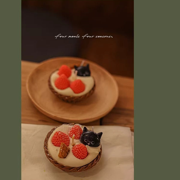 Black Cat and Strawberry Tart Scented Candle