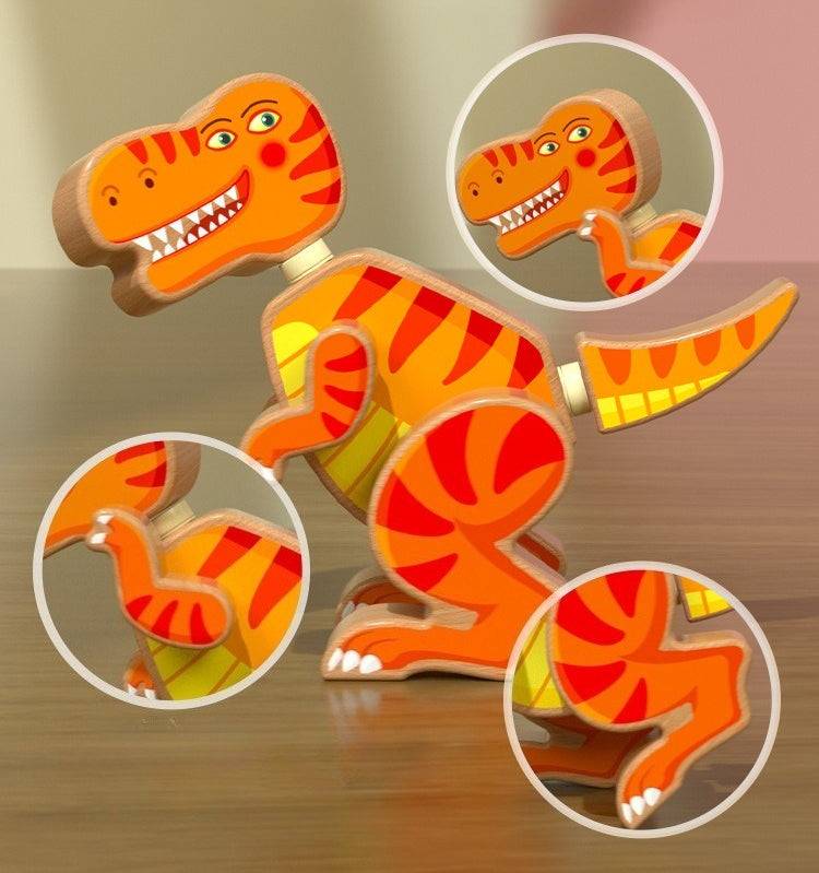 Wooden Dinosaur Assembly Puzzle