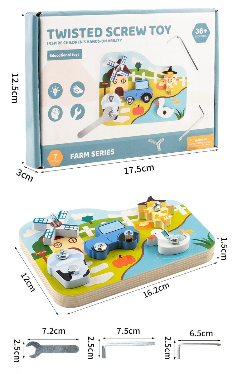 Farmyard Wooden Screw & Tool Play Set