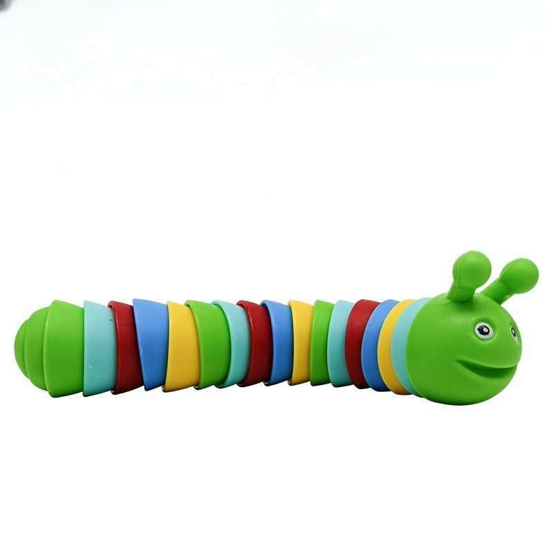 Colorful toy caterpillar on a white background