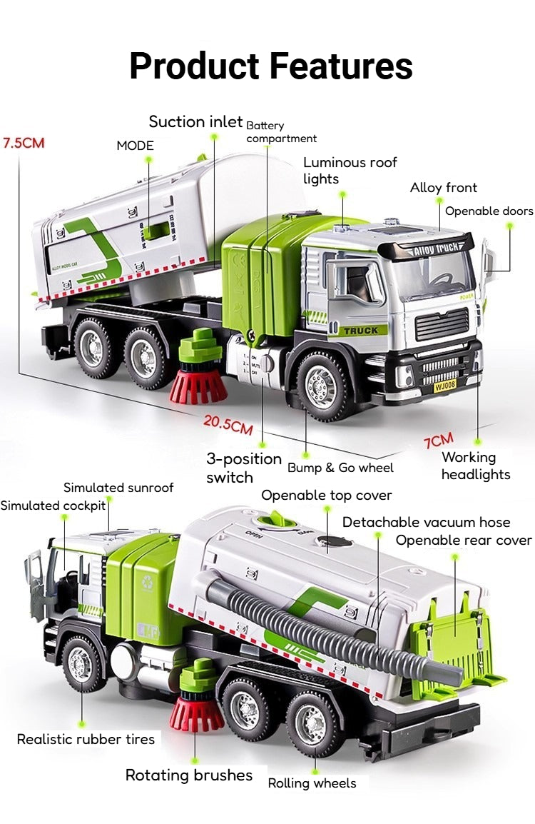 1/50 Scale Alloy Sweeper Truck with Vacuum Function