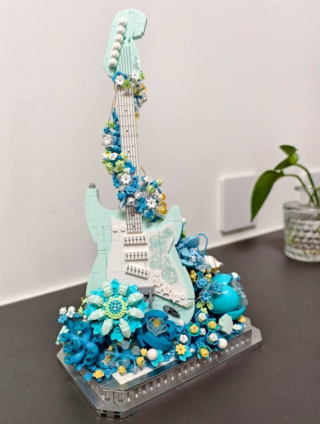Guitar Floral Building Block Set