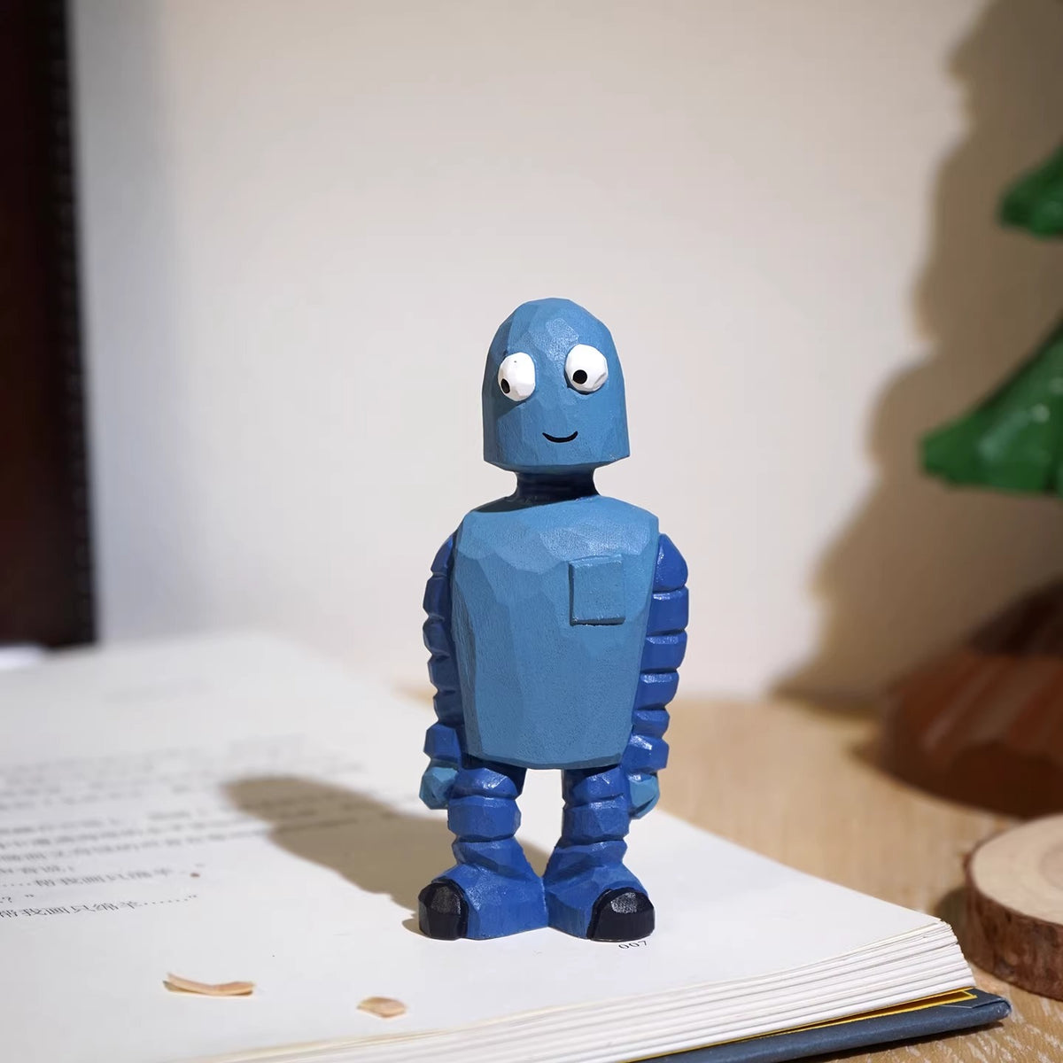 Robot Dreams Hand-Carved Wooden Figurine