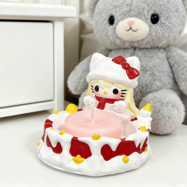 Campfire Kitty Figurine Tealight Candle Holder