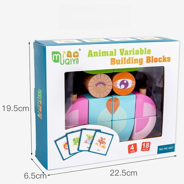 Animal Variable Wooden Stacking Blocks - Owl