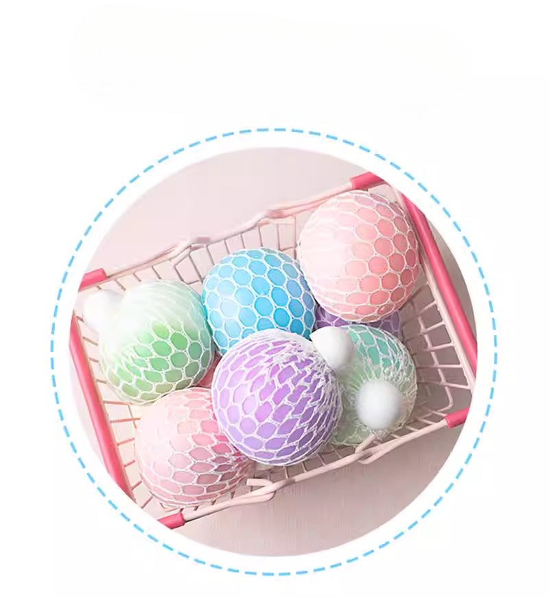 Tri-Color Mesh Grape Squish Ball
