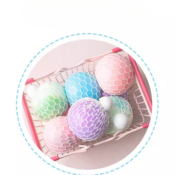 Tri-Color Mesh Grape Squish Ball