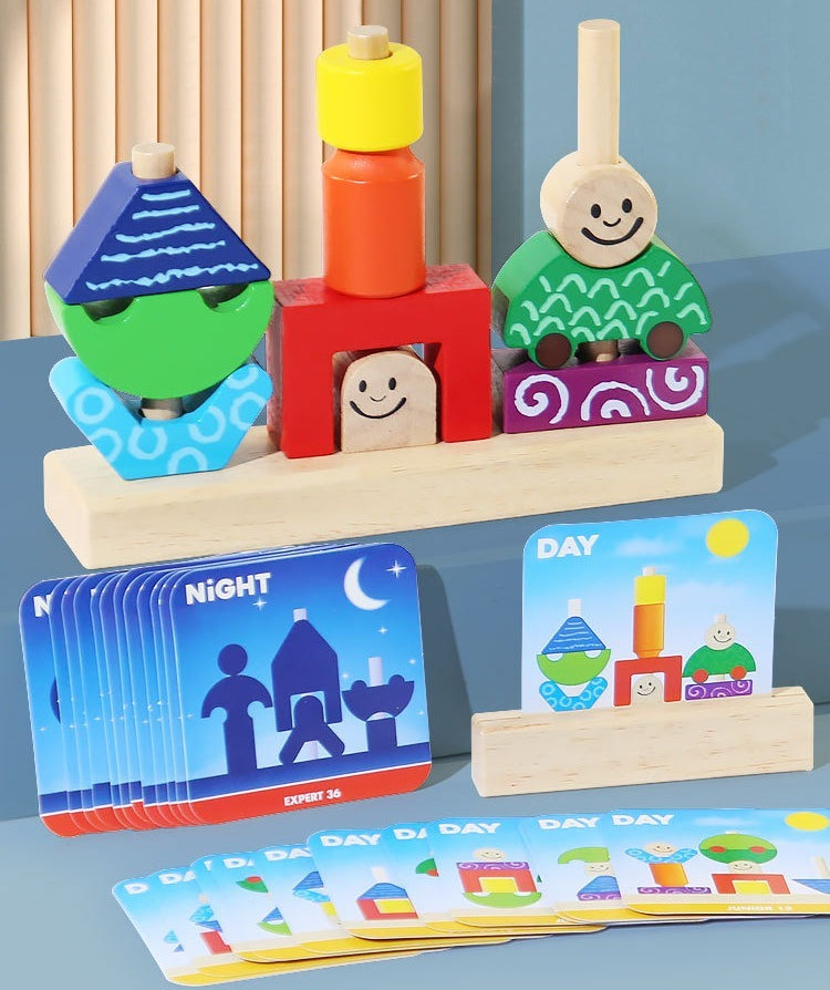 Day and Night Wooden Logic Stacking Toy