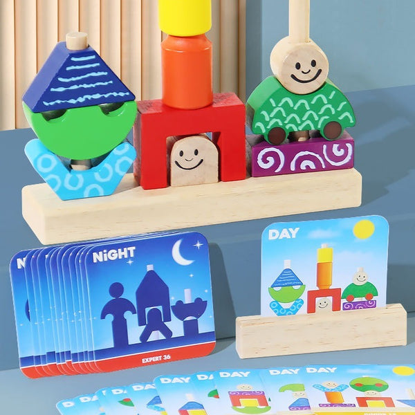 Day and Night Wooden Logic Stacking Toy