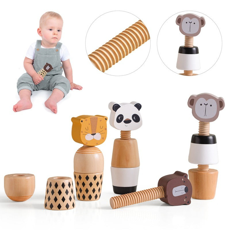 Wooden Screw Animal Toy for Fine Motor Skills Development