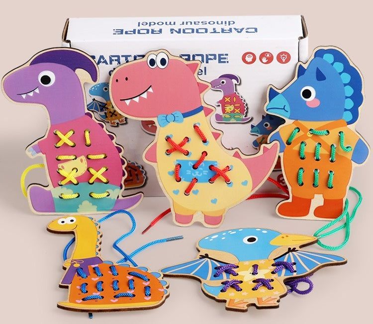 Kids' Wooden Lacing Activity Board Set
