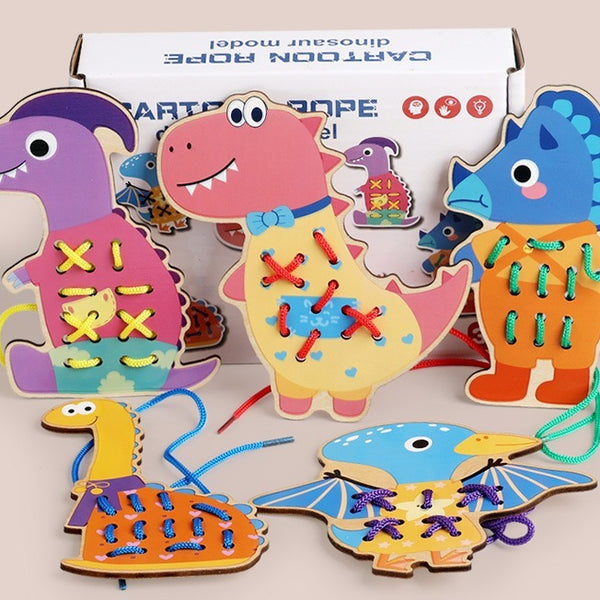 Kids' Wooden Lacing Activity Board Set