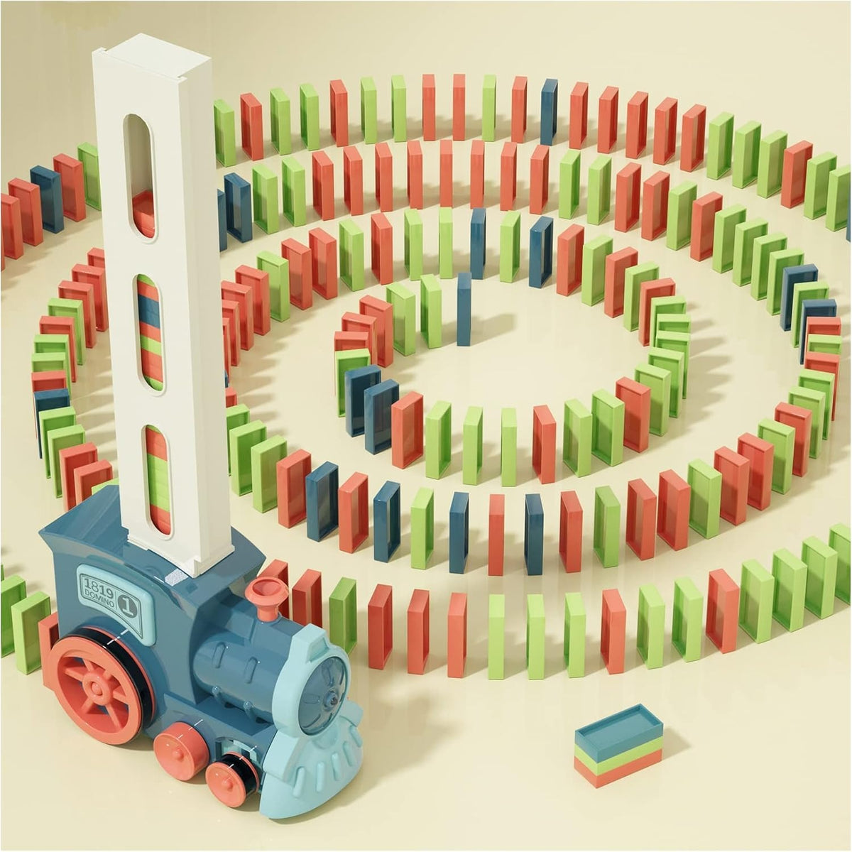 Automatic Domino-Laying Toy Train