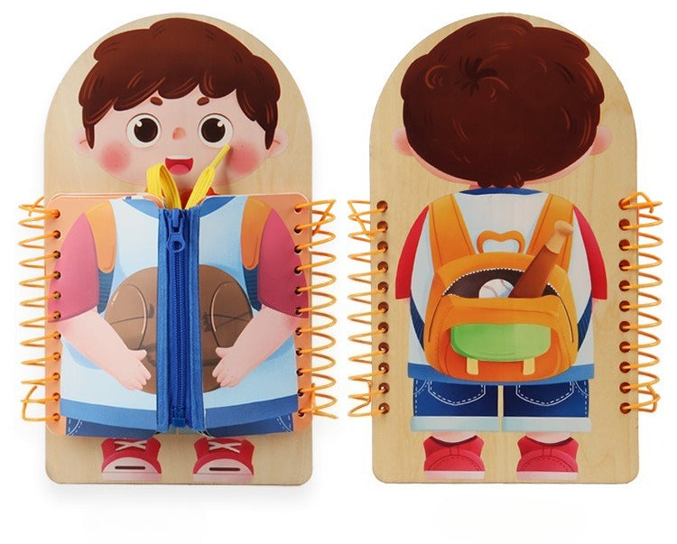 Toddler Life Skills Wooden Busy Board