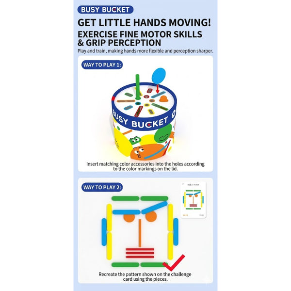 Busy Bucket Wooden Color and Shape Matching Set