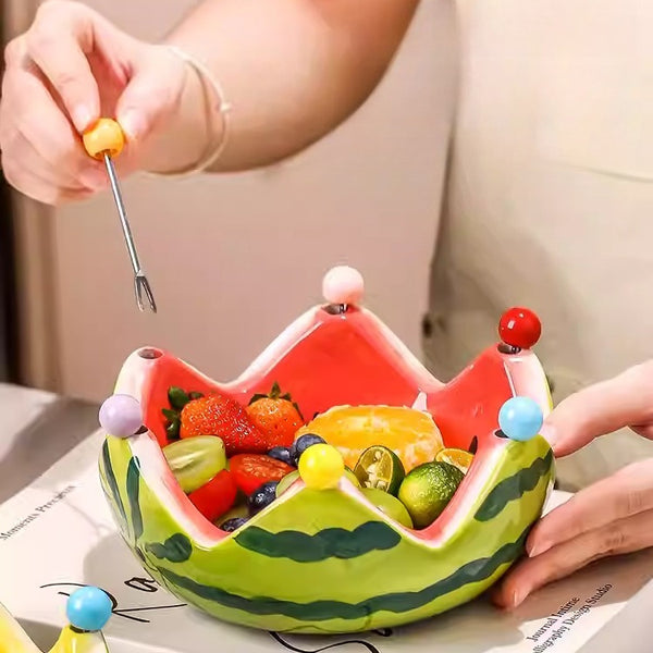 Watermelon Ceramic Fruit Fork Set