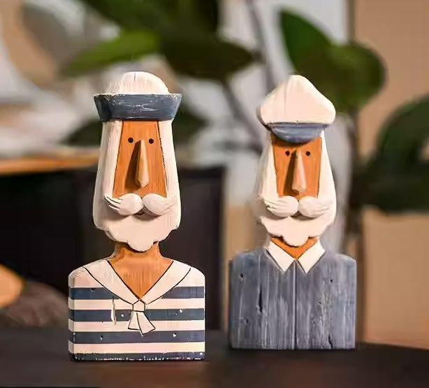 Paulownia Wood Sailor Character Ornament