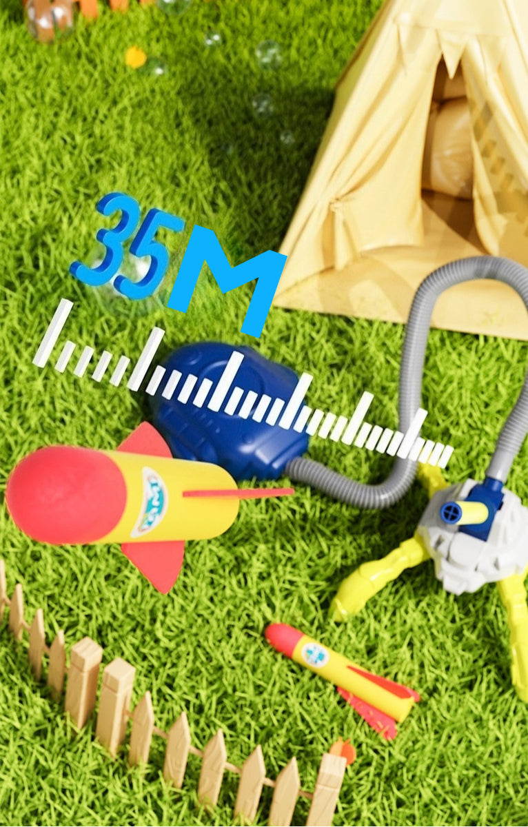 LED Foot-Powered Rocket Launcher with 3 Foam Rockets