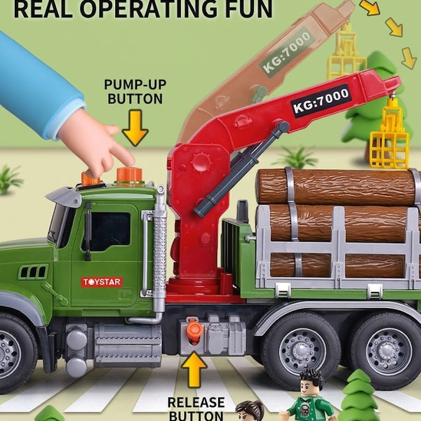 Large Friction Powered Timber Transport Truck with Crane