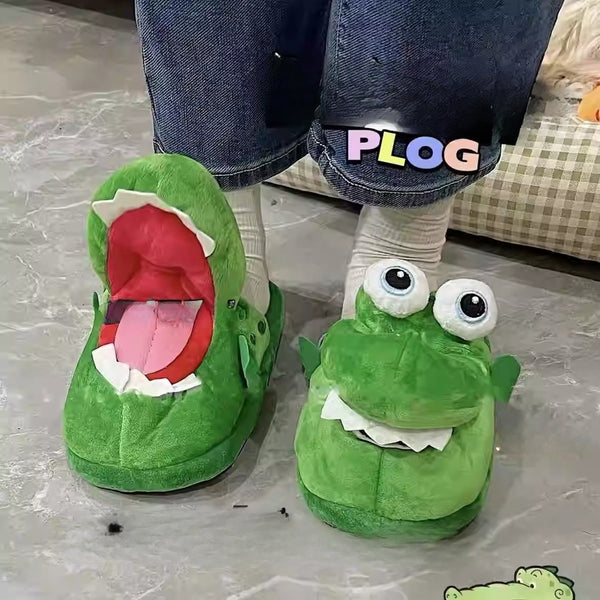 Chomping Crocodile Plush Slippers