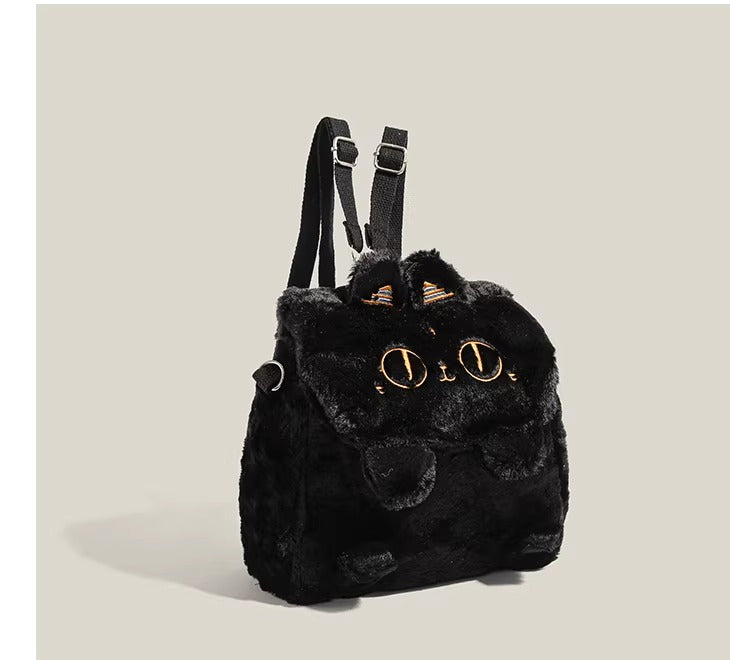 Anderson Cat Embroidered Plush Backpack