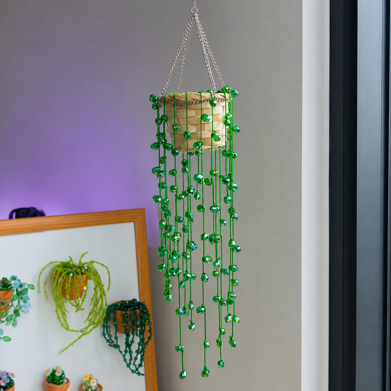Light-Catching Beaded Plant Decor