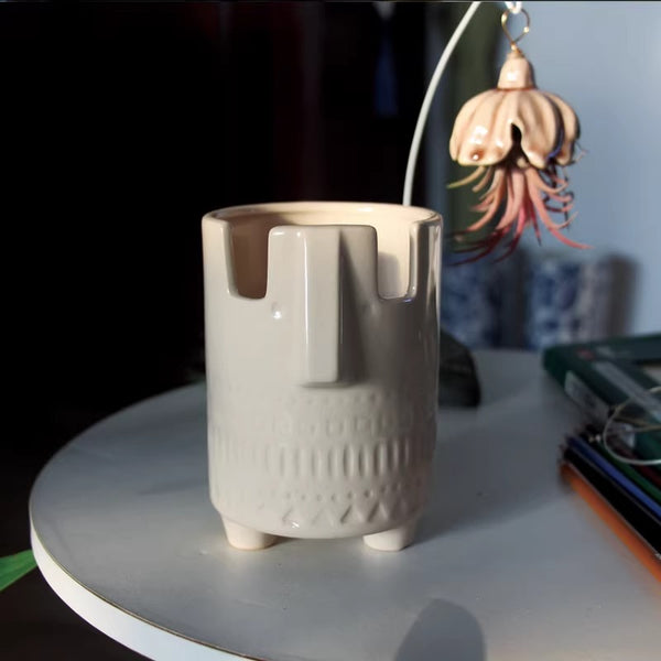 Ceramic Spectacle Face Pen Pot