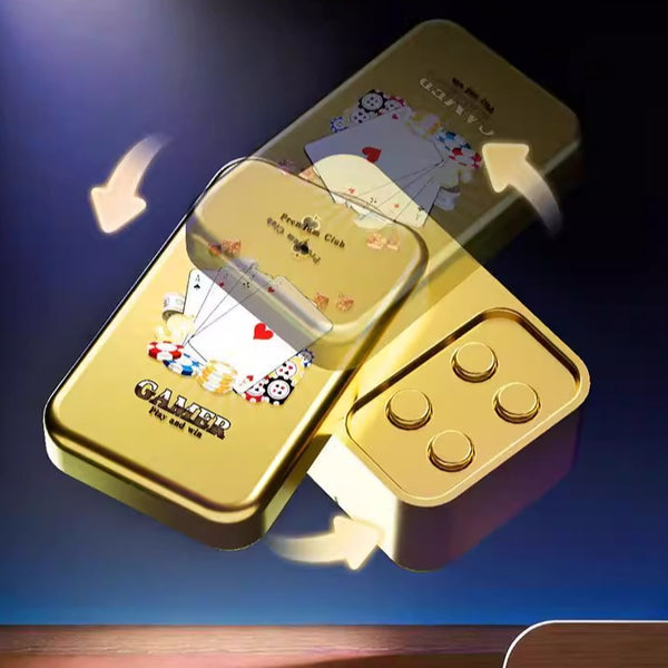 Golden Poker Card Haptic Fidget Slider with Sound