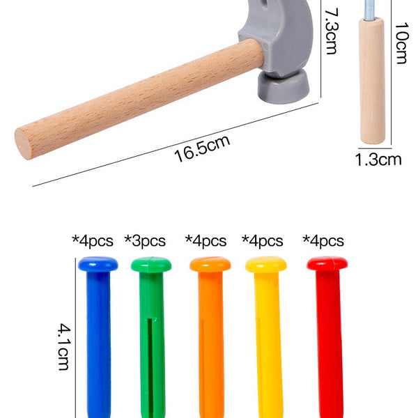 Wooden Hammering Peg Board Toy for Kids