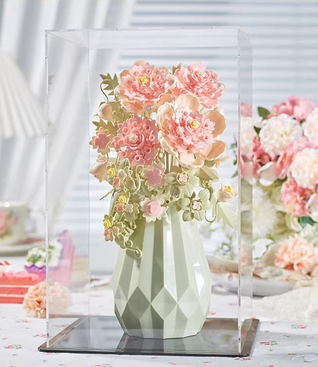 Building Block Flower Bouquet with Vase