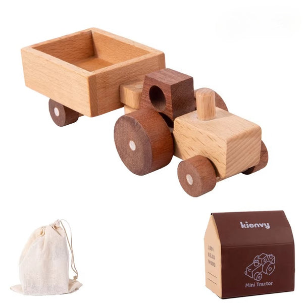 Solid Beech Wood Toy Car