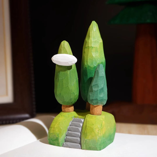 Hand-Carved Wooden Tree Desktop Ornament FantastiKurios