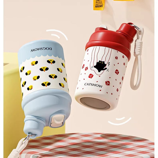 Compact Stainless Steel Insulated Bottle with Dual-Drink Lid