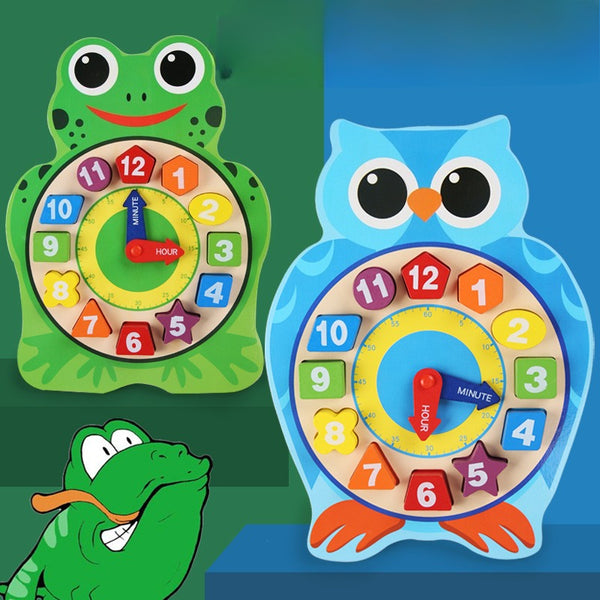 Wooden Animal Shape Sorting Clock & Puzzle