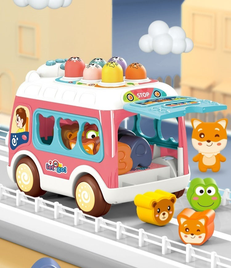 3-in-1 Musical Activity Bus with Whac-A-Mole Game