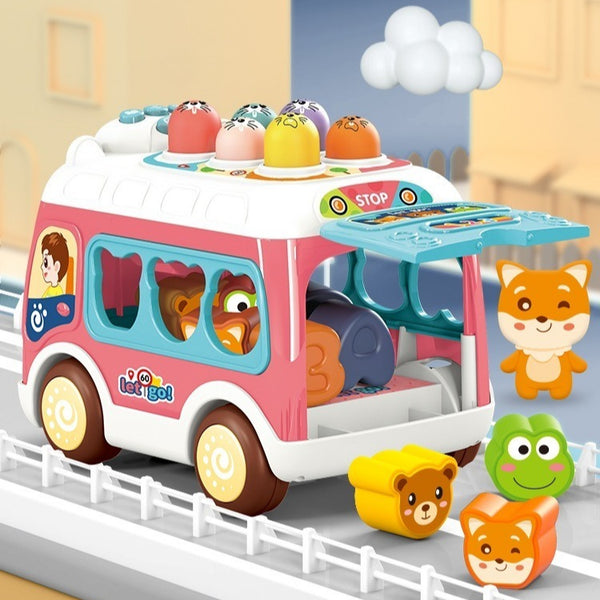 3-in-1 Musical Activity Bus with Whac-A-Mole Game