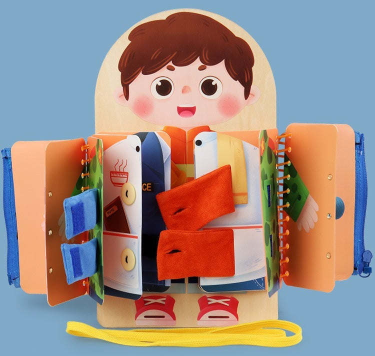 Toddler Life Skills Wooden Busy Board