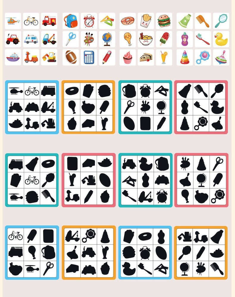 Kids' Shadow Match Puzzle Cards