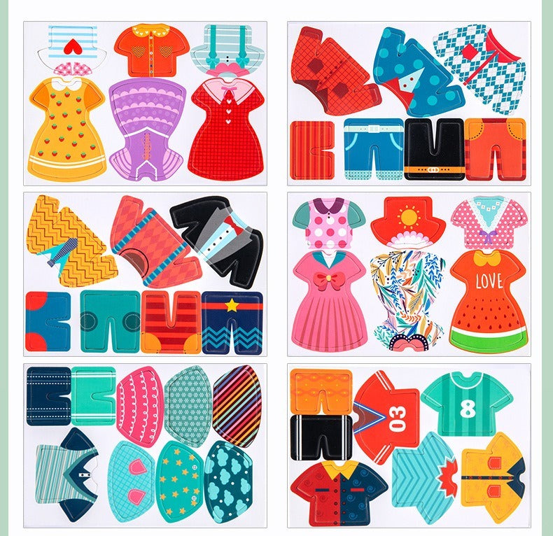Clothesline Dress-Up Wooden Puzzle Activity