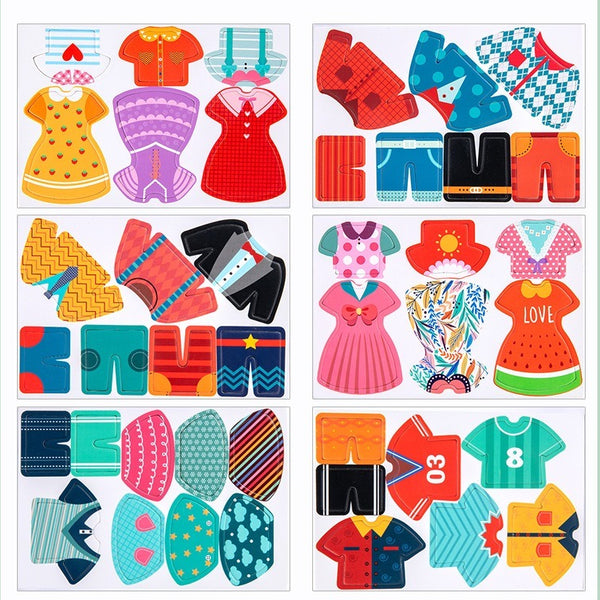 Clothesline Dress-Up Wooden Puzzle Activity