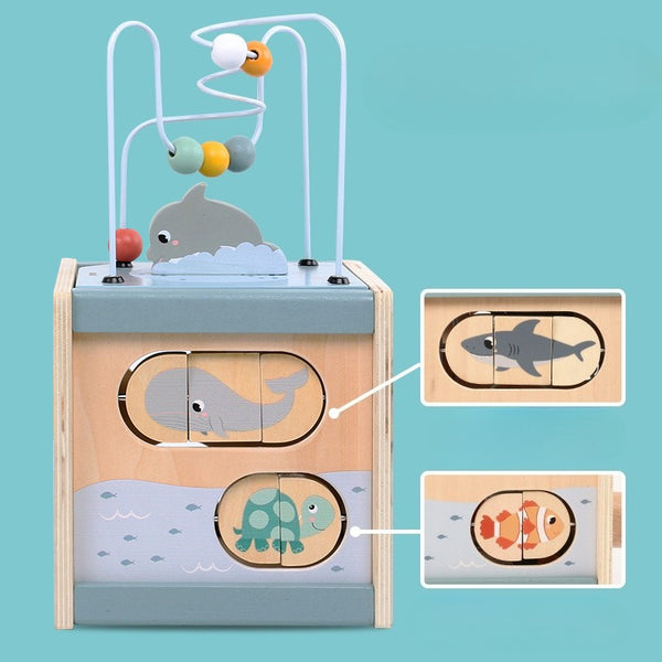 Little Ocean Explorer Wooden Activity Cube (5-in-1)